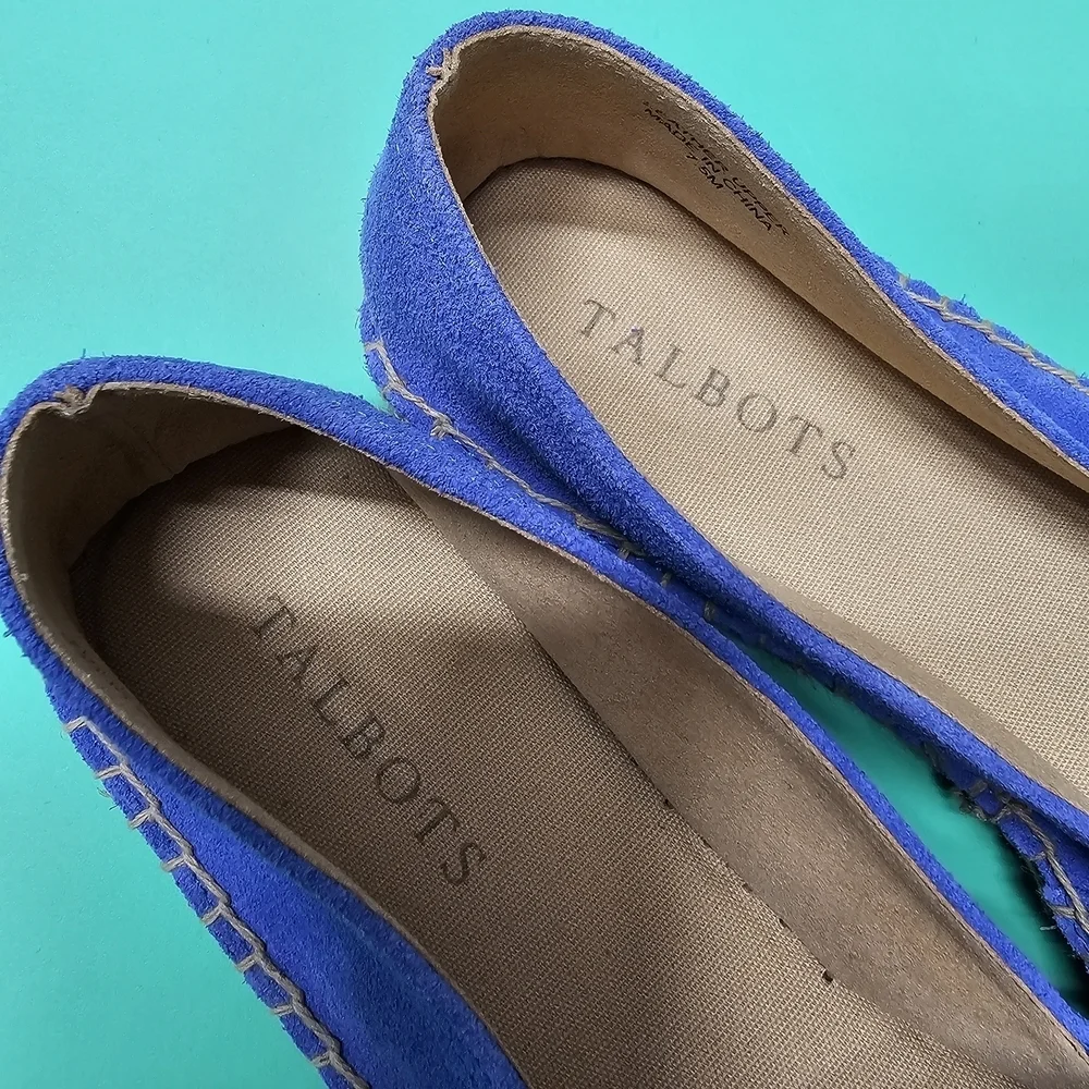 Talbots Suede Purple Espadrilles with Bow Detail